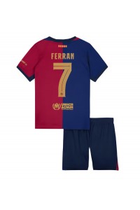 Barcelona Ferran Torres #7 Babytruitje Thuis tenue Kind 2024-25 Korte Mouw (+ Korte broeken)